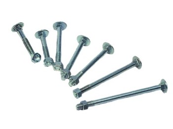 slotbout, slotbouten, 5 cm, 7 cm, 8 cm , 10 cm, 12 cm, 15 cm, m8, m6, met moer